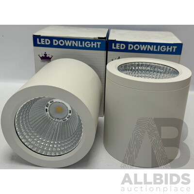 Crown Lighting 20W Surface Mounted Round LED Dimmable Downlight Lot of 2