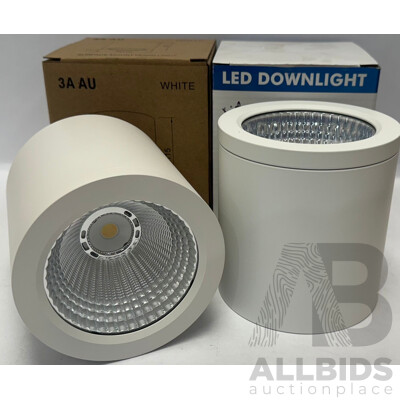 Crown Lighting 20W Surface Mounted Round LED Dimmable Downlight - Lot of 2