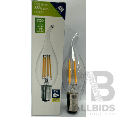 LV Luce LED 4W Filament C35T Pull Tail Flame Tip Warm White Bulbs - Lot of 10