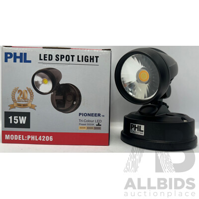 PHL 15W LED Black Single Spotlight