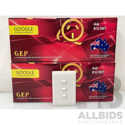 Google Electrical Products 3 Gang  Switch - 100 Pieces - Brand New