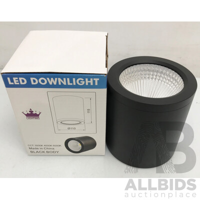 Crown Lighting Black 20W LED Downlight  - Box of 20 - Brand New