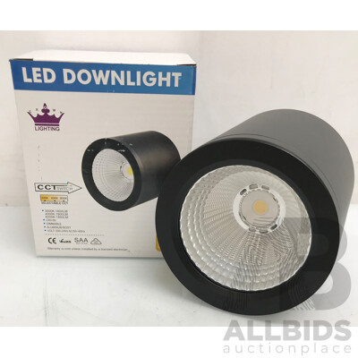 Crown Lighting Black 20W LED Downlight  - Box of 20 Pcs - Brand New