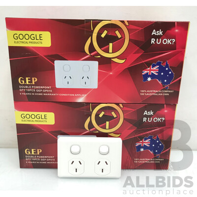 Google Electrical Products Double Power Point - Lot of 20  Brand New