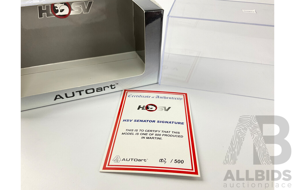 Auto Art Diecast Holden HSV Y Series Senator Signiture with Certificate - 1:43 Scale