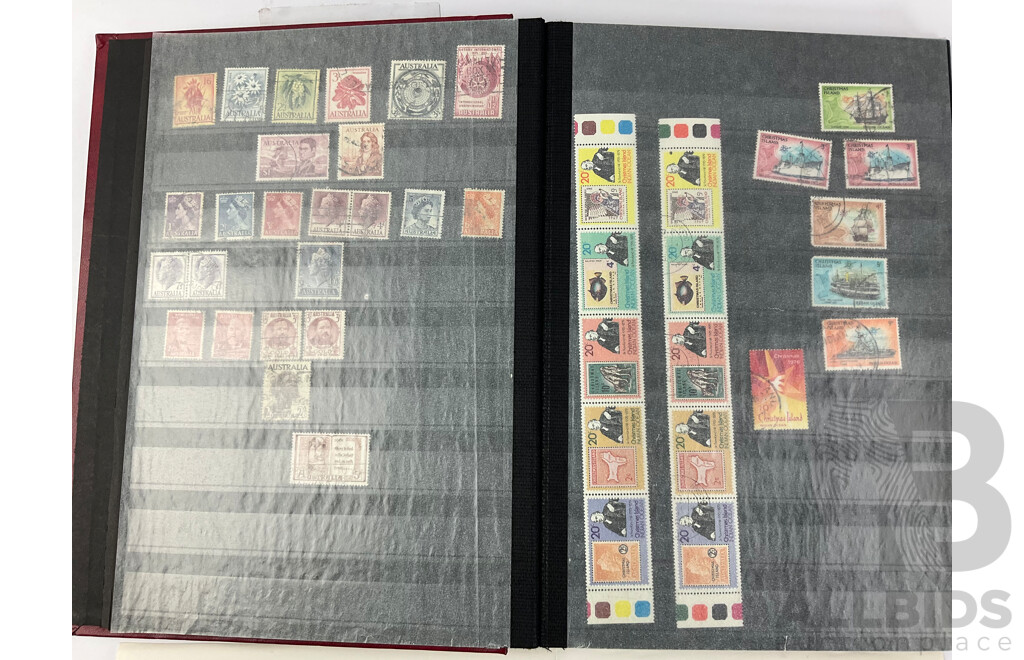 Album of Australian Mint and Cancelled Stamps Including Predecimal Through to 1980's, First Fleet Sheets, with Fiji Predecimal and United Kingdom Examples