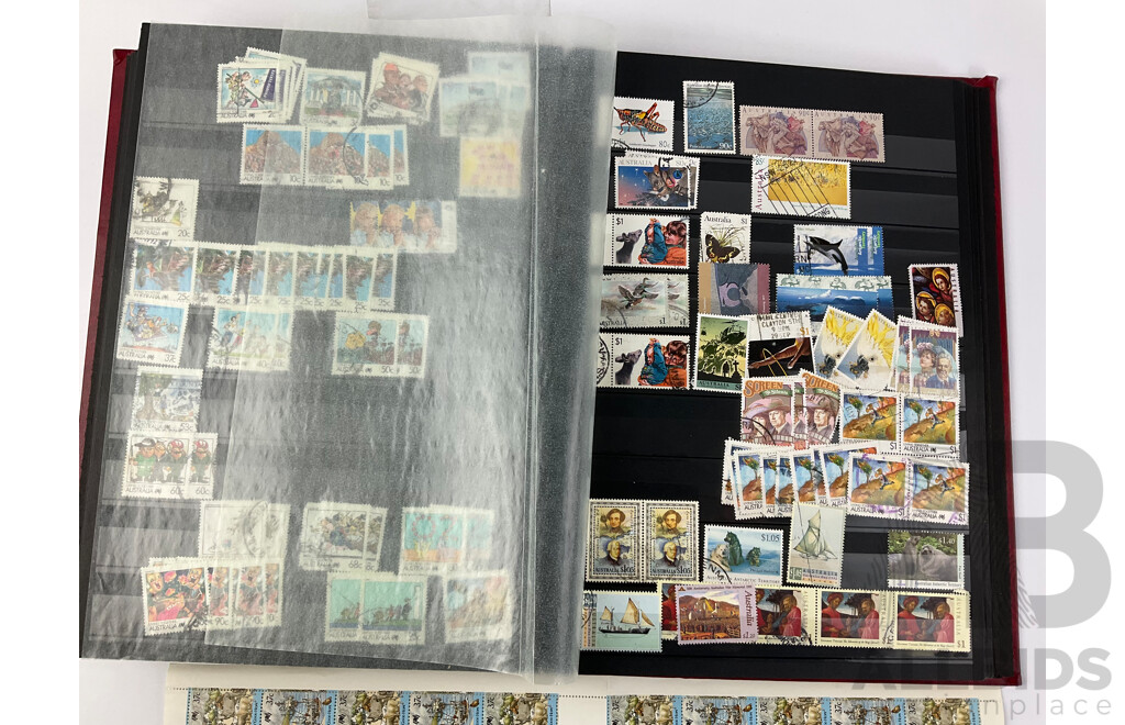 Album of Australian Mint and Cancelled Stamps Including Predecimal Through to 1980's, First Fleet Sheets, with Fiji Predecimal and United Kingdom Examples