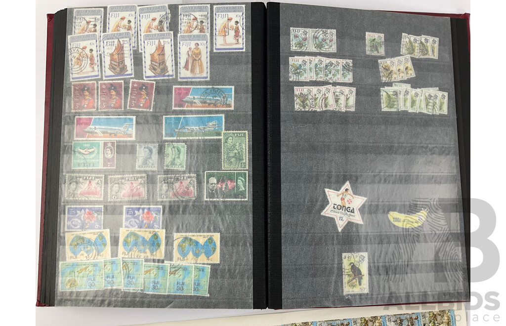 Album of Australian Mint and Cancelled Stamps Including Predecimal Through to 1980's, First Fleet Sheets, with Fiji Predecimal and United Kingdom Examples