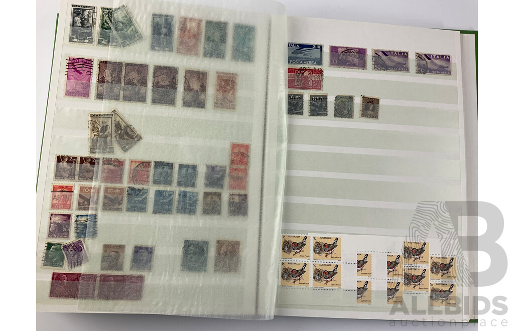 Album of Mostly Australian Mint Stamps, Blocks and Canceled Stamps with New Zealand Predecimal and First Day Covers, Thailand 1950's, Italy, Mexico and More