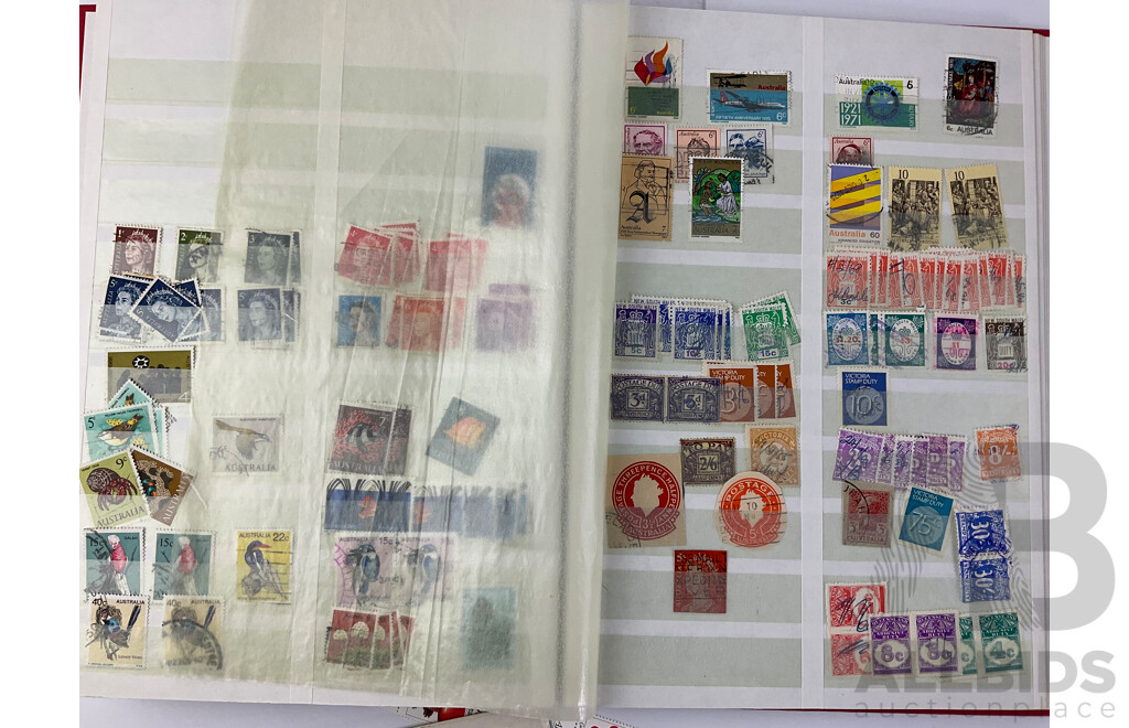 Album of Australian Stamps Including Predecimal, Strips and Blocks, Examples From 1900's to Early 1980's