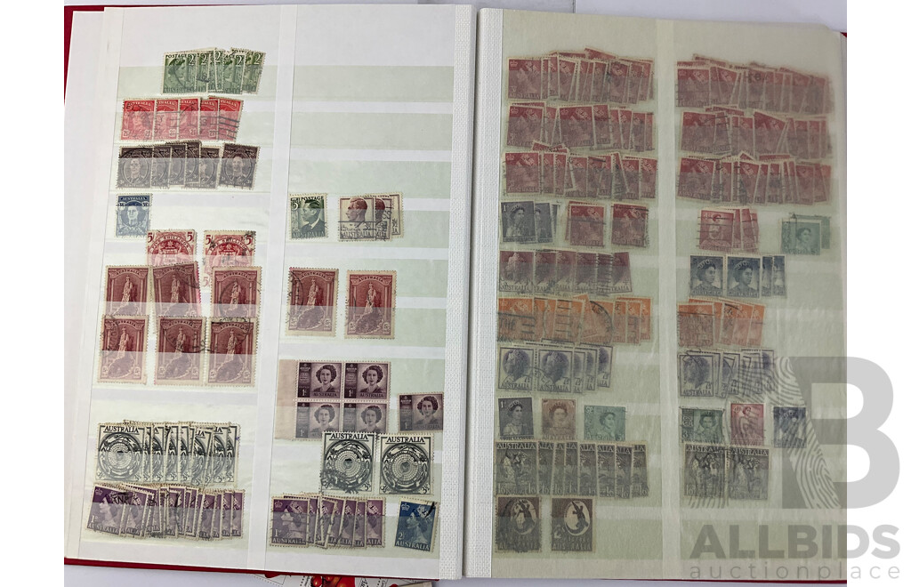 Album of Australian Stamps Including Predecimal, Strips and Blocks, Examples From 1900's to Early 1980's