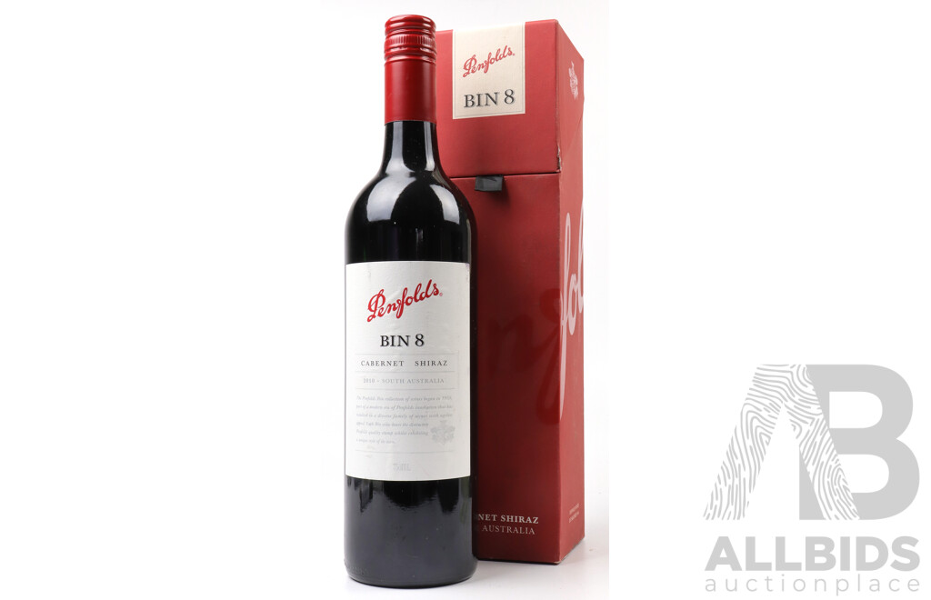 Penfolds Bin 8 Cabernet Shiraz Vintage 2010 in Original Box