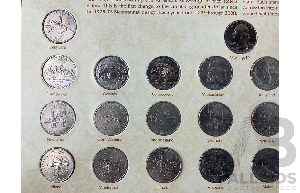 Historic Americana Series Fifty State Quarter Collection with Civil War Anniversary Coin