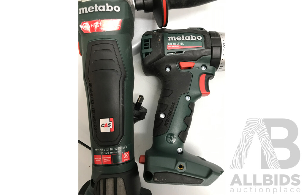 Assorted Metabo Cordless Tools and Batteries with Bag