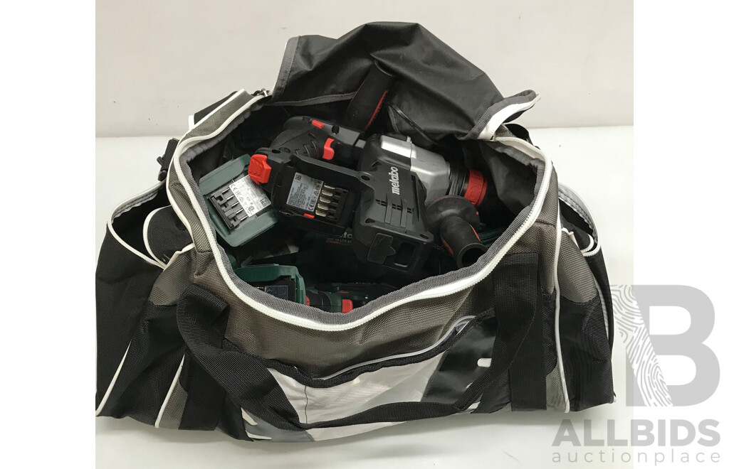 Assorted Metabo Cordless Tools and Batteries with Bag