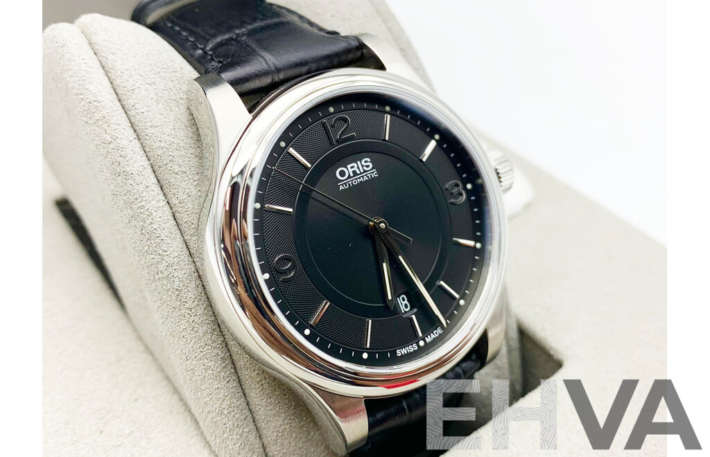 Oris Classic Date Steel Automatic with Black Dial