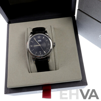 Oris Classic Date Steel Automatic with Black Dial