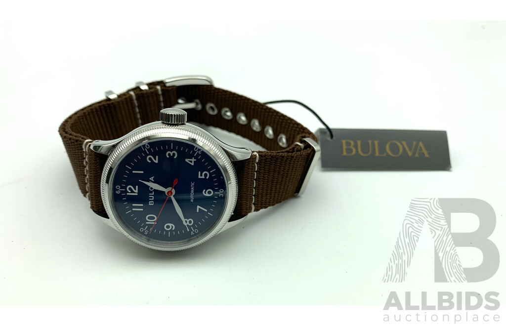 Bulova Classic Hack Automatic Military Men's Watch - 96A282