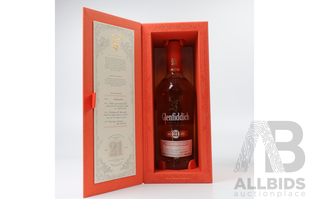 Glenfiddich Single Malt Scotch Whiskey Reserve Run Cast Finish 21 Yr Old