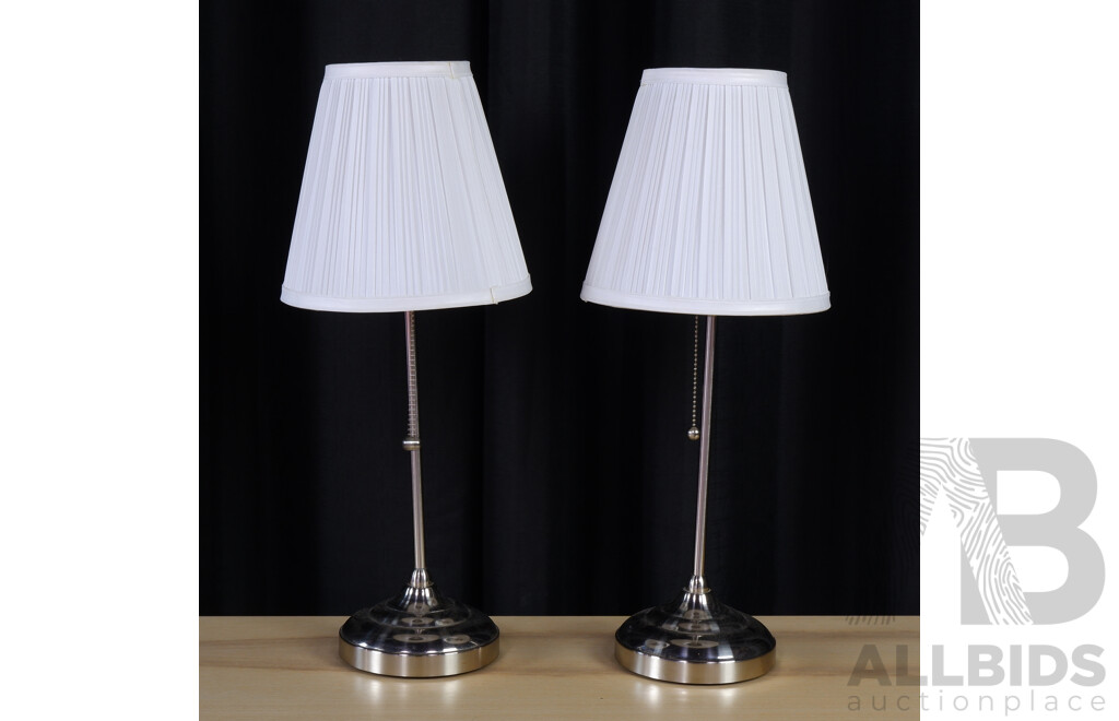 Pair of Chrome Table Lamps