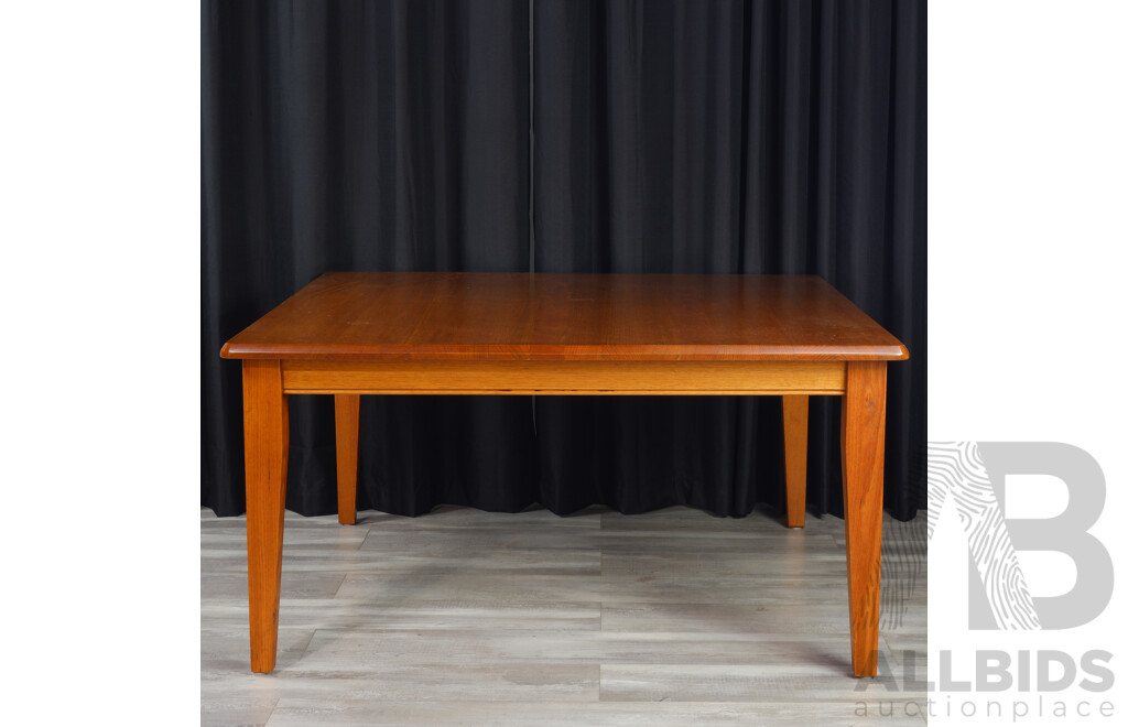 Modern Timber Table with Eight Ladder Back Chairs