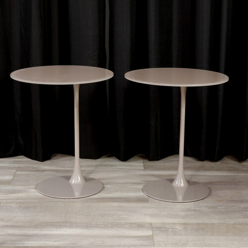 Pair of Modern Metal Based Side Tables with Glass Top