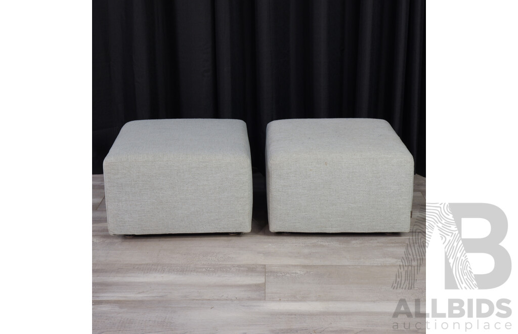 Pair of King Furniture Fabric Footstools