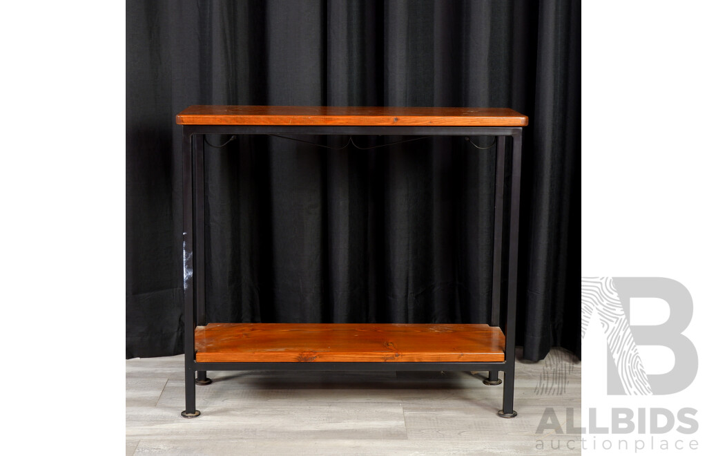 Metal Based Hall Table with Timber Top