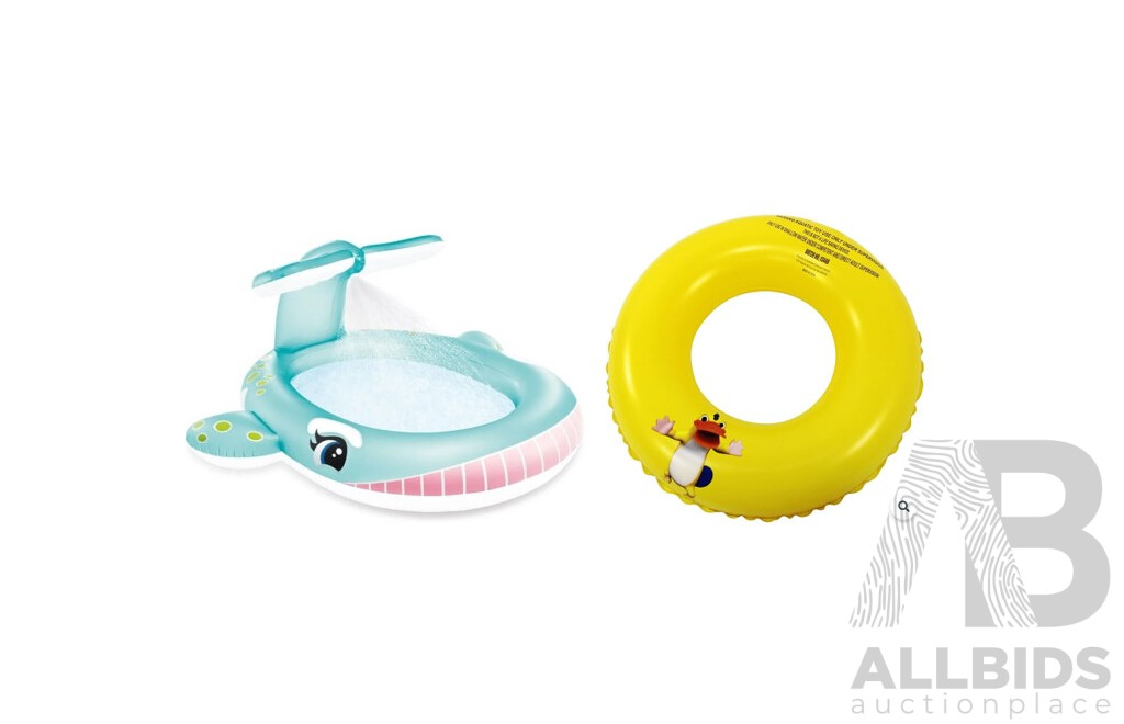 Intex Whale Spray Pool Clarkee Swim Ring Ages 3-6