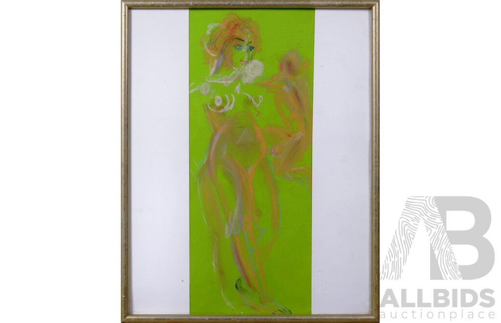 Artist Unknown but Possibly After Forli, Lovely Pair of Hand Drawn Nudes, Coloured Pastel on Paper, 53.5 x 43 cm and 66 x 57 cm (frames) (2)