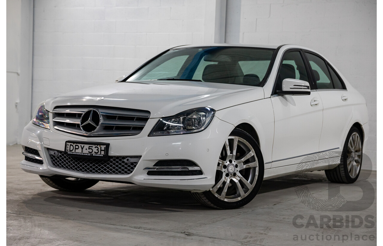 6/2013 Mercedes-Benz C250 Avantgarde BE W204 MY13 4d Sedan Polar White Turbo 1.8L