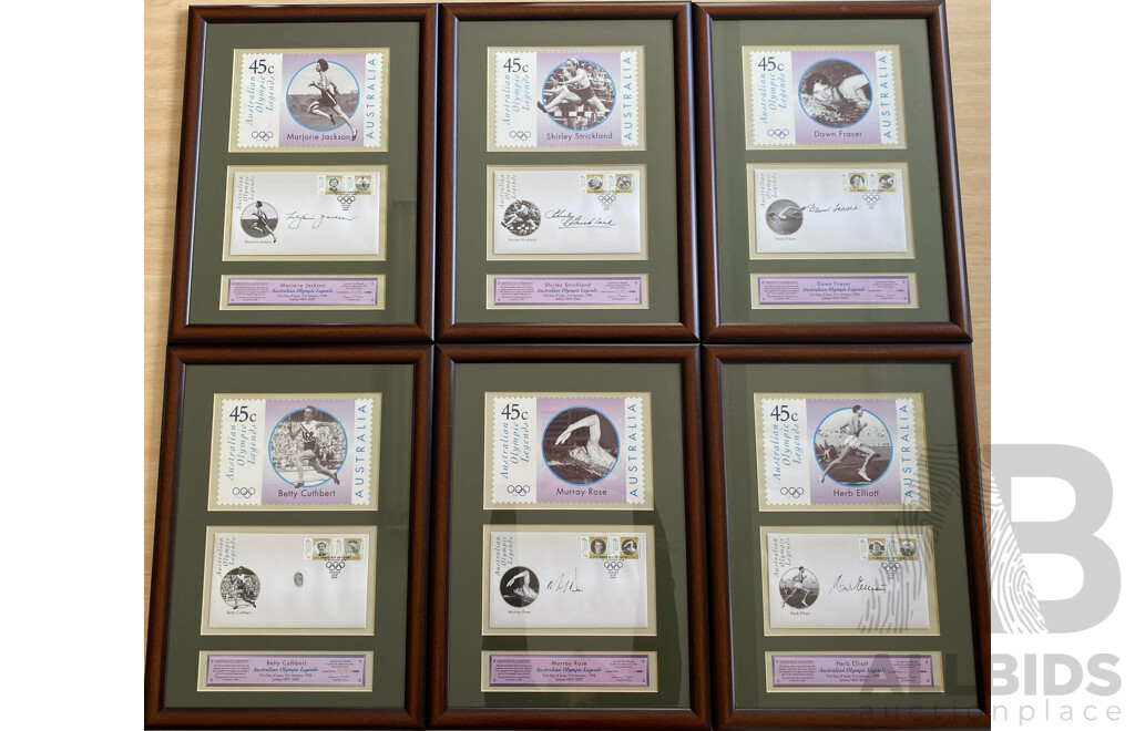 L13 - Australian Olympic Legends Framed First Day Stamp Collection