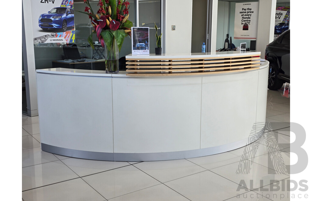 Reception Counter 3.9m - Melamine Modular White