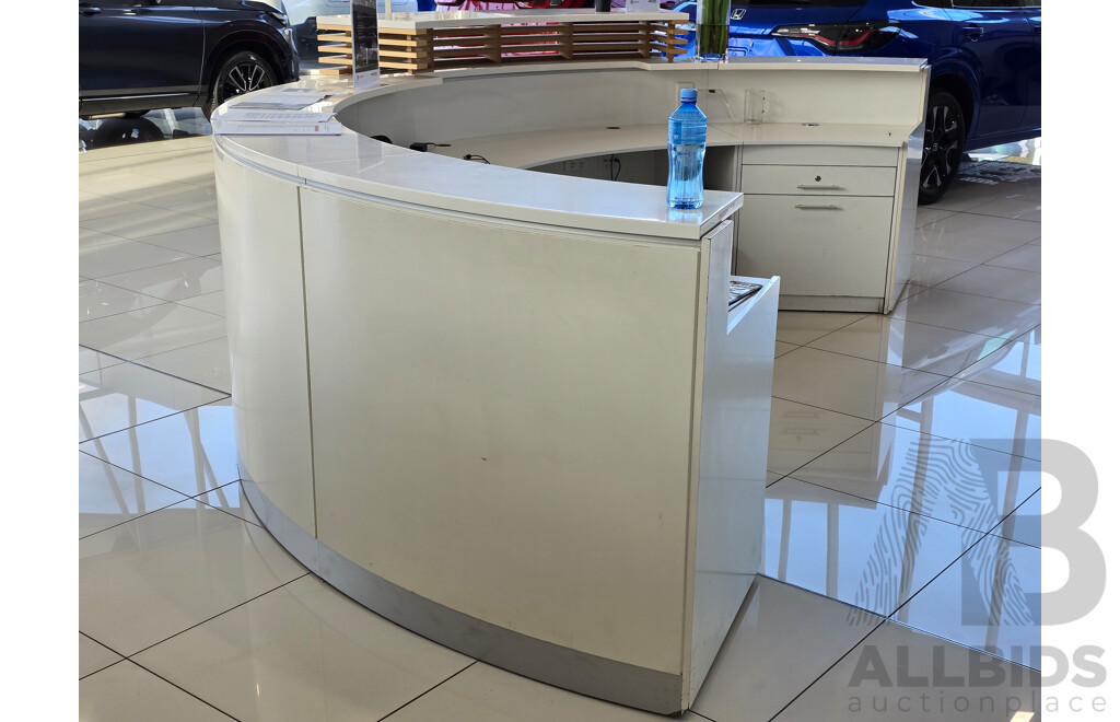 Reception Counter 3.9m - Melamine Modular White