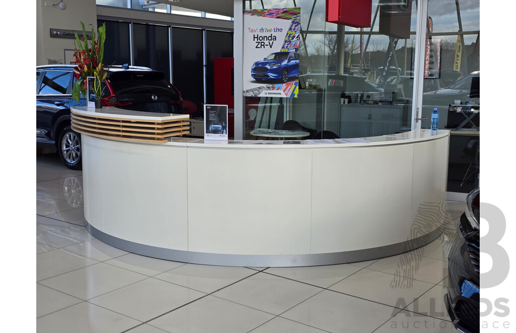 Reception Counter 3.9m - Melamine Modular White