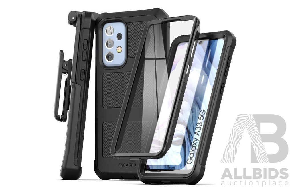 ENCASED Falcon Shield Case with Belt Clip Holster for  Galaxy A13 5G FS217BKHL &  Galaxy A33 5G FS226BKHL - Lot of 22