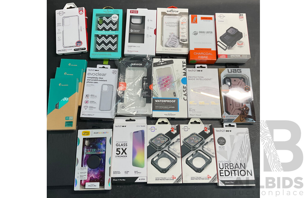 Assorted of Phone Case and GoPro/Apple Watch Accessories - Lot of 20