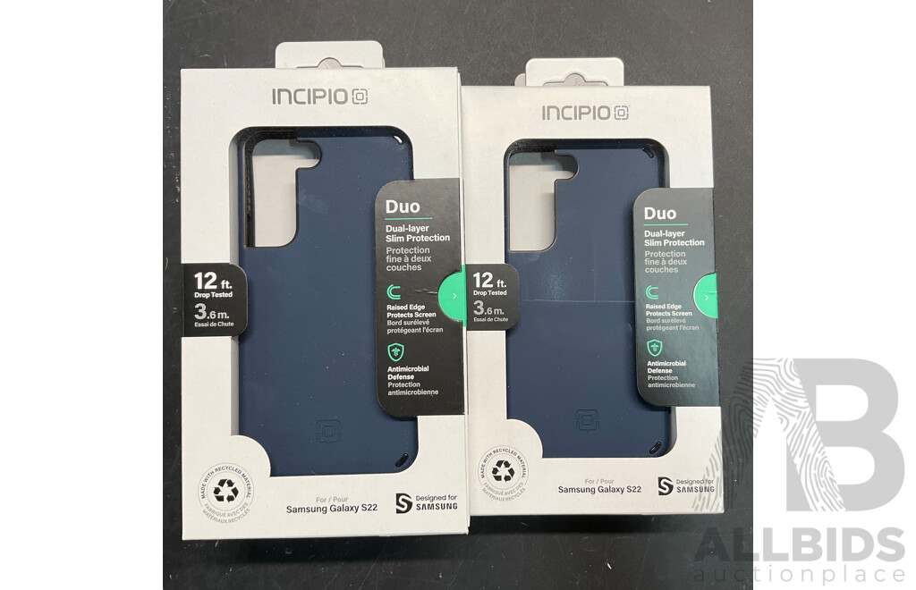 INCIPIO Phone Case for Galaxy S22Plus and S22 - Lot of 89