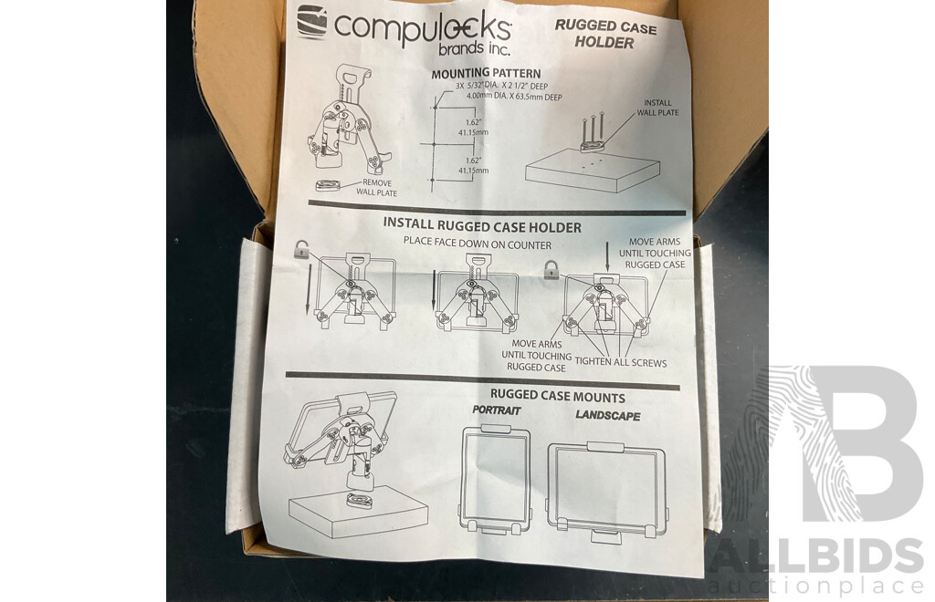 COMPULOCKS Cable Lock / Combo Lock for MACBOOK PRO13/15/16 & Rugged Case Mount &  Ipad Pos Kiosk Swivel Base Plate - Lot of 21