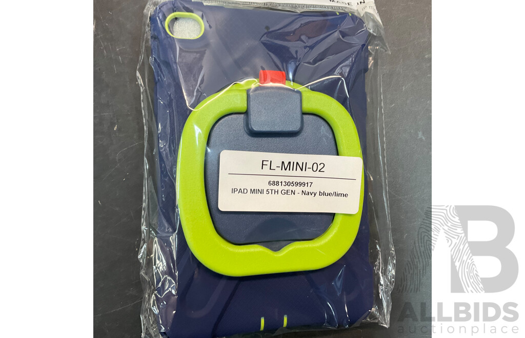 Tablet Protective Case Apple Mini (5th Gen) Navy/Lime & Lenovo Tab P11 (11 Inch) & S4/T830 - Lot of 26 - Estimated Total ORP $1,040.00