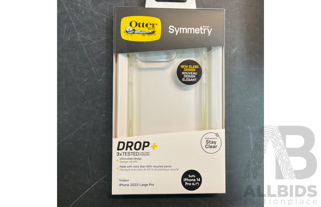 OTTERBOX Symmetry+ /Symmetry/DefenderXT Phone Case for Iphone14 Pro - Lot of 20 - Estimated Total ORP$1,000