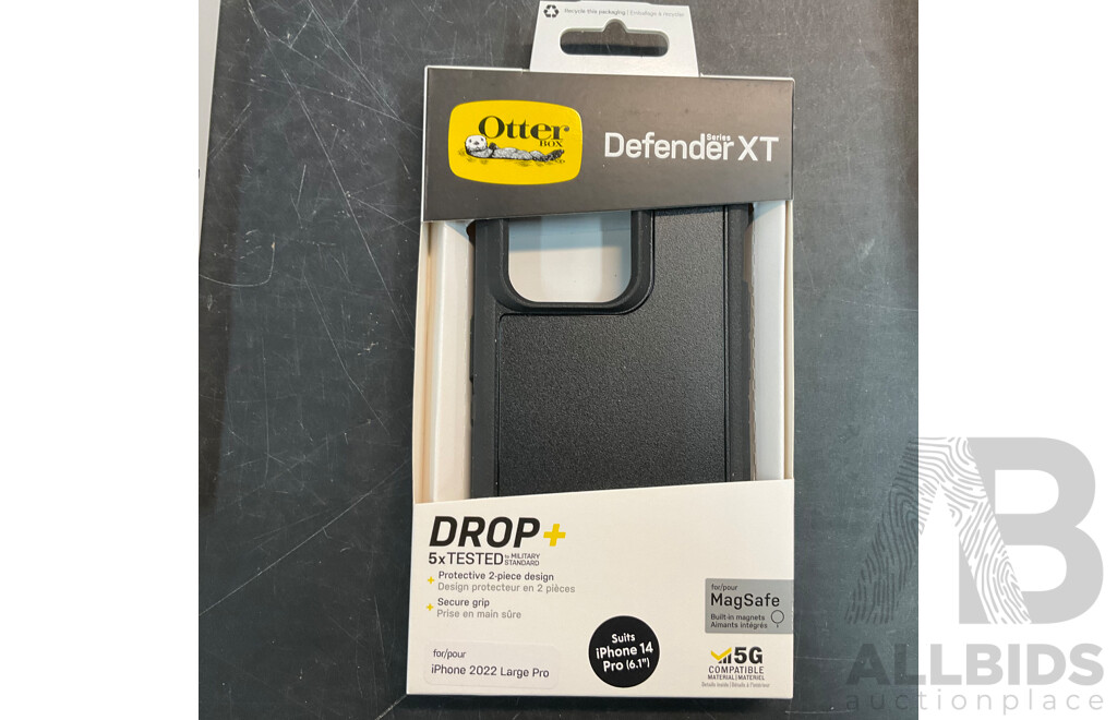 OTTERBOX Symmetry+ /Symmetry/DefenderXT Phone Case for Iphone14 Pro - Lot of 20 - Estimated Total ORP$1,000