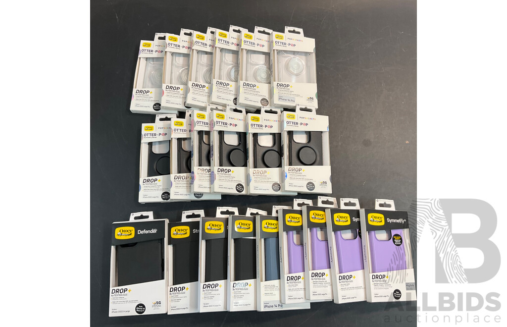 OTTERBOX Assorted of  Phone Case for Iphone14 Pro /14 Pro MAX - Lot of 21 - Estimated Total ORP$1,050