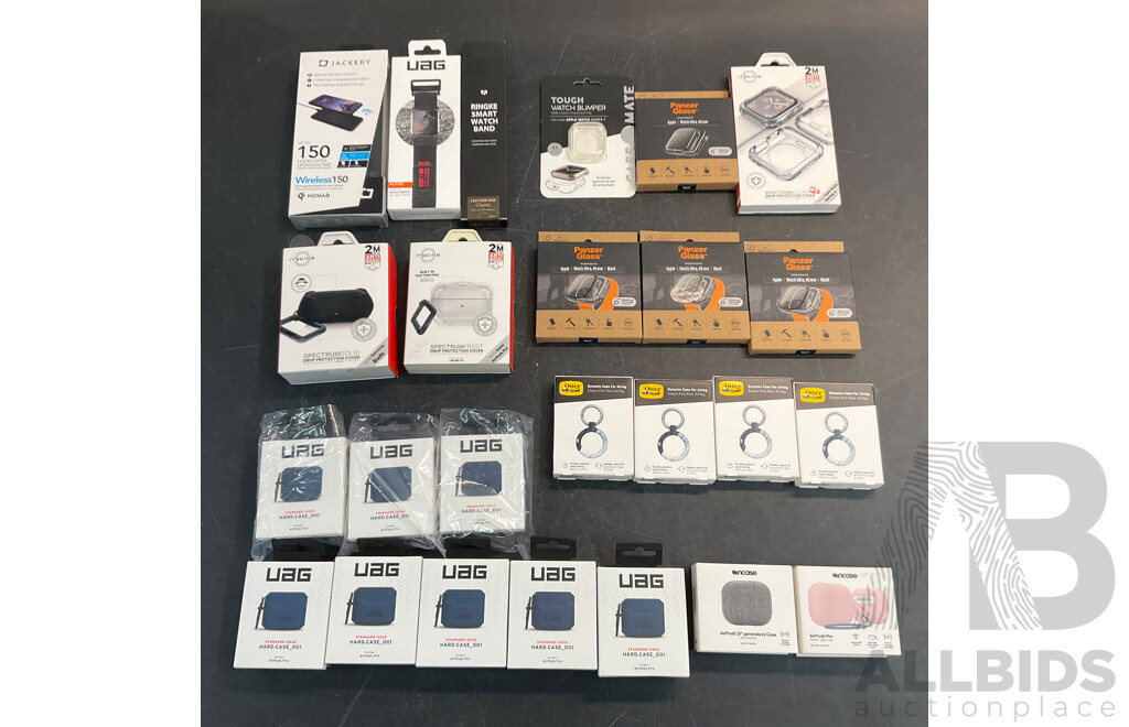 UAG, OTTERBOX & Assorted of Accessories for Samsung/Apple Product - Lot of 24 - Estimated Total ORP$1,050