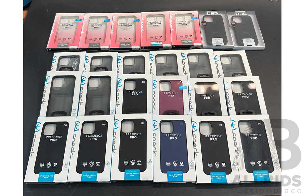 SPECK & UAG Phone Case for IPhone 12ProMAX / IPhone13 Pro MAX - Lot of 25 - Estimated Total ORP $1,000