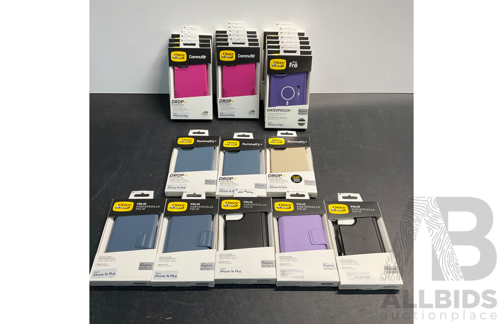 Assorted of OTTERBOX Phone Case for IPhone 14 Plus - Lot of 23 - Estimated Total ORP$1,150.00