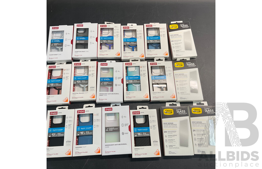 OTTER BOX Phone Case for Samsung Galaxy S21+ 5G & OTTER BOX Screen Protector & ZAGG Phone Case for IPhone 13/13 Pro ( 6.1inch & 6.7inch) - Estimated Total ORP$1,400