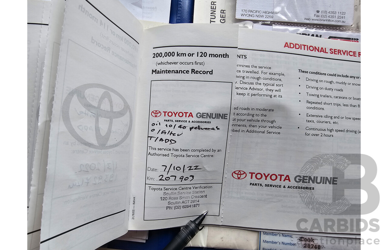 2/2006 Toyota Rav4 Cruiser (4x4) ACA33R 4d Wagon Black 2.4L