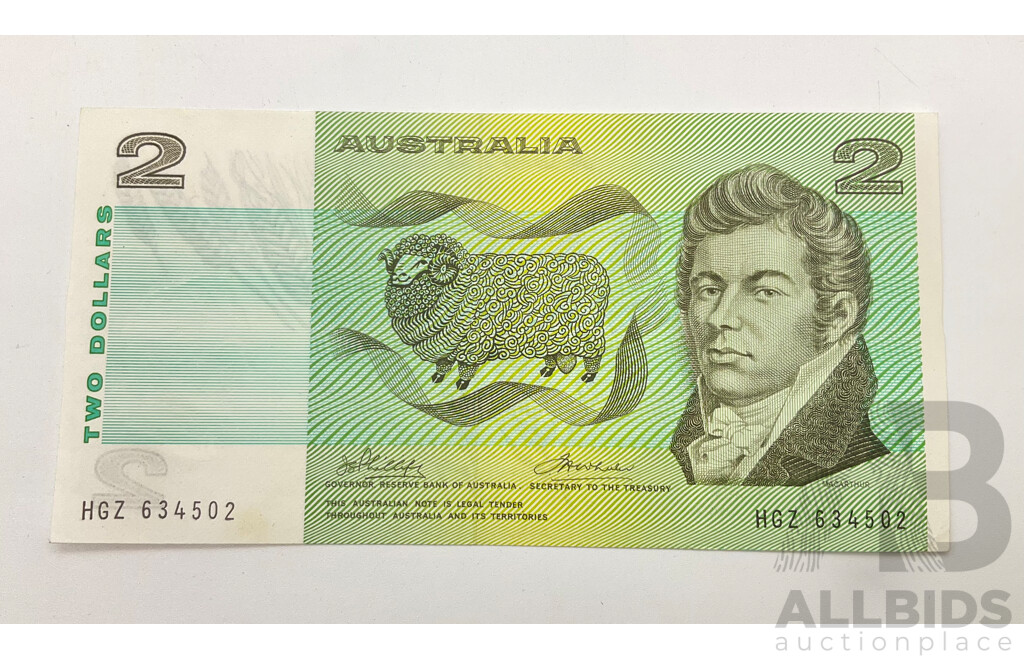 1974 R85 UNC Phillips Wheeler $2 Note HGZ 634502