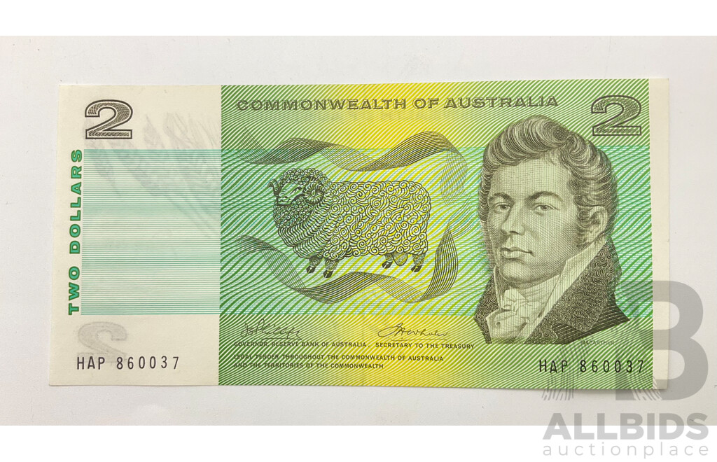 1972 R84 A/UNC Phillips Wheeler $2 Note HAP 860037